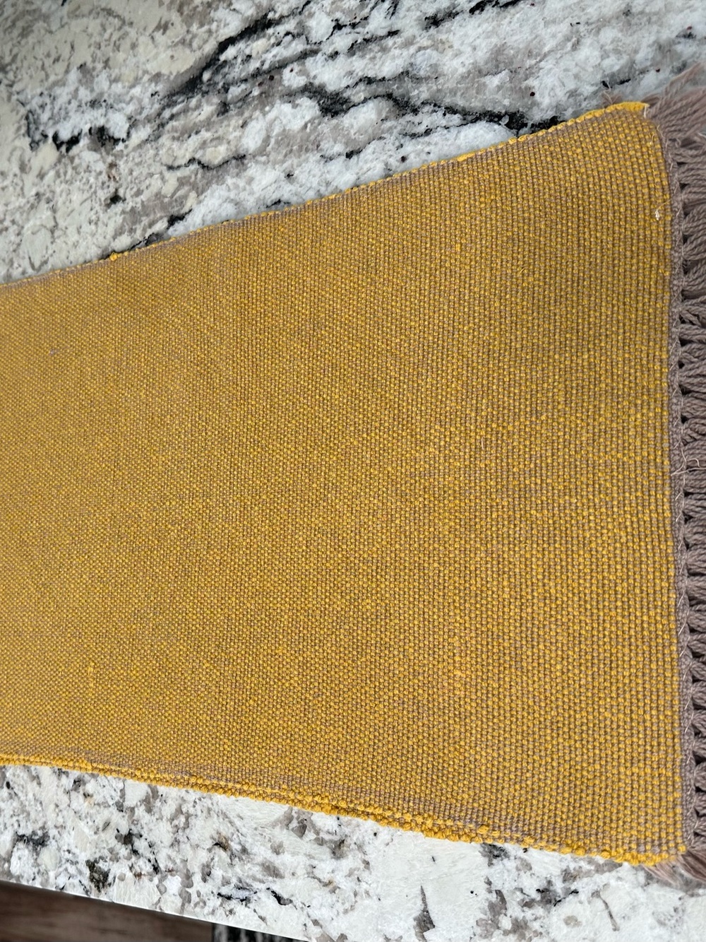 Neutral Linen Napkins with Mustard Woven Placemats set of 4 each - Picture 2 of 8